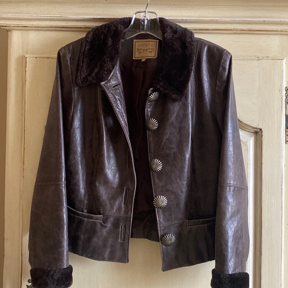 Double D Ranch Ranchwear Brown Leather Jacket